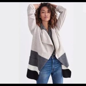 wool color block cardigan